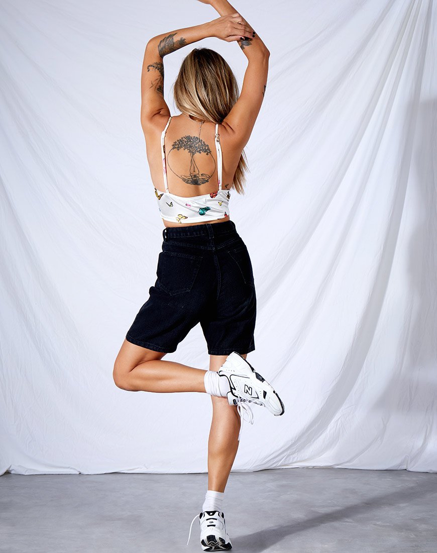 Bild von Veila Crop Top in Creme Butterfly