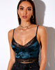 Bild von Dyrana Crop Top in Rose Flock Waldgrün