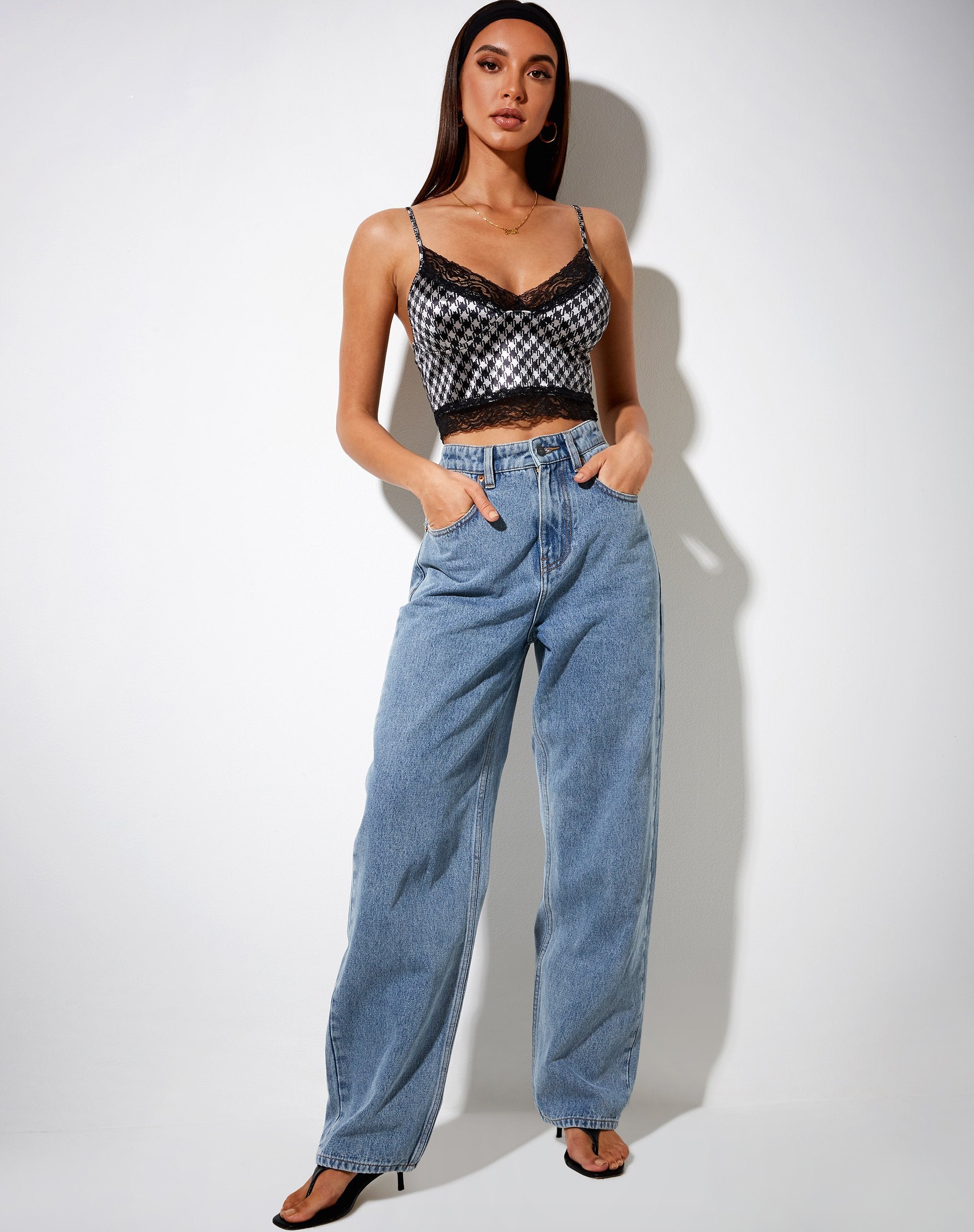 Bild von Dyrana Crop Top in Diagonal Dogtooth