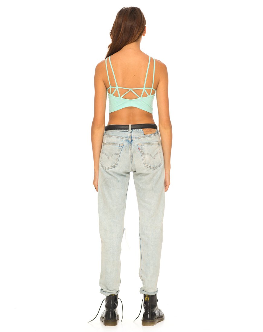 Bild von Motel Early Riemchen-Crop-Top in Mint
