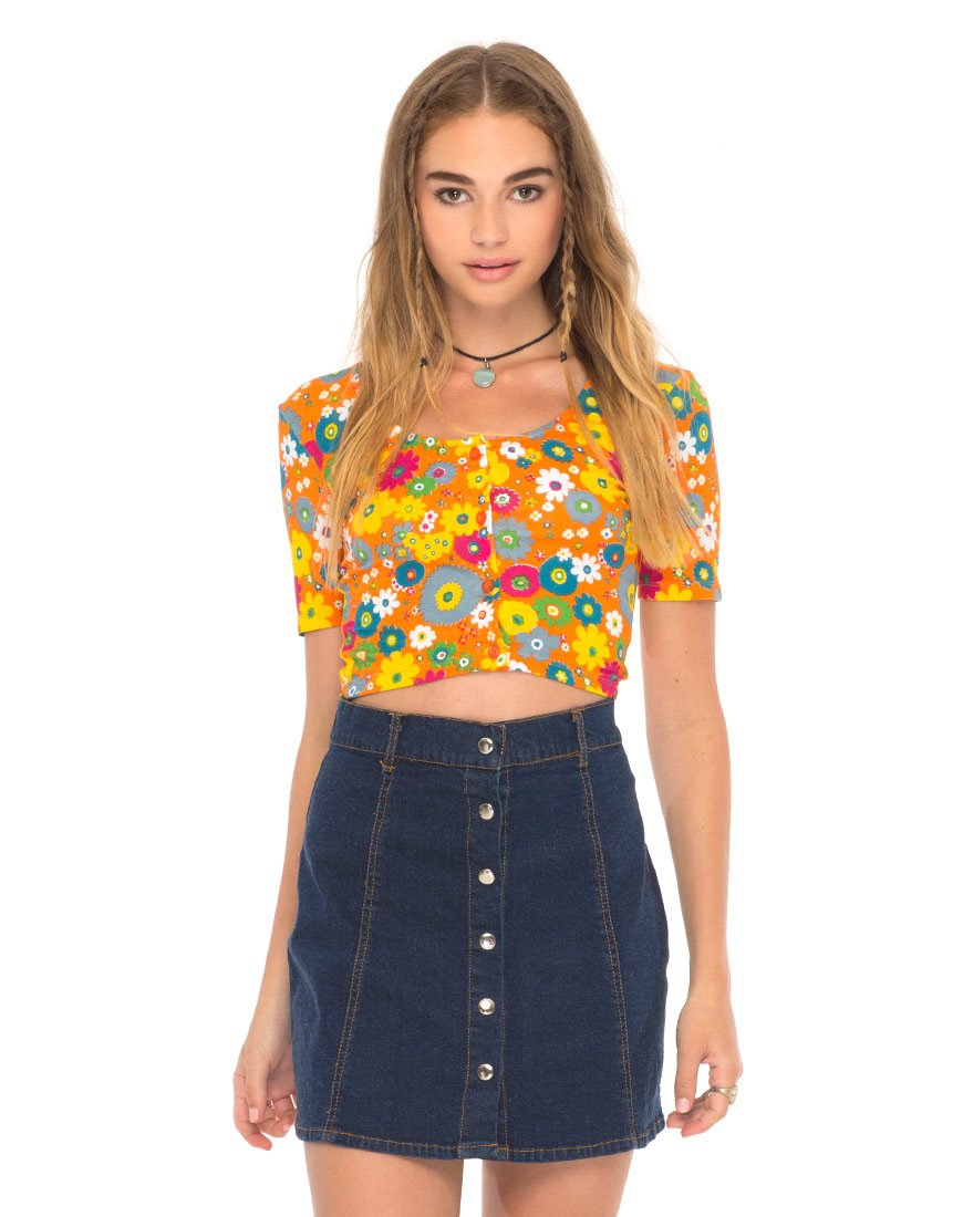 Bild von Eclat Crop Top in Playtime Floral Orange