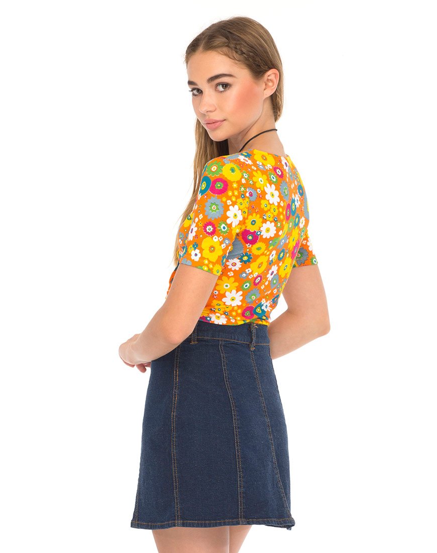 Bild von Eclat Crop Top in Playtime Floral Orange