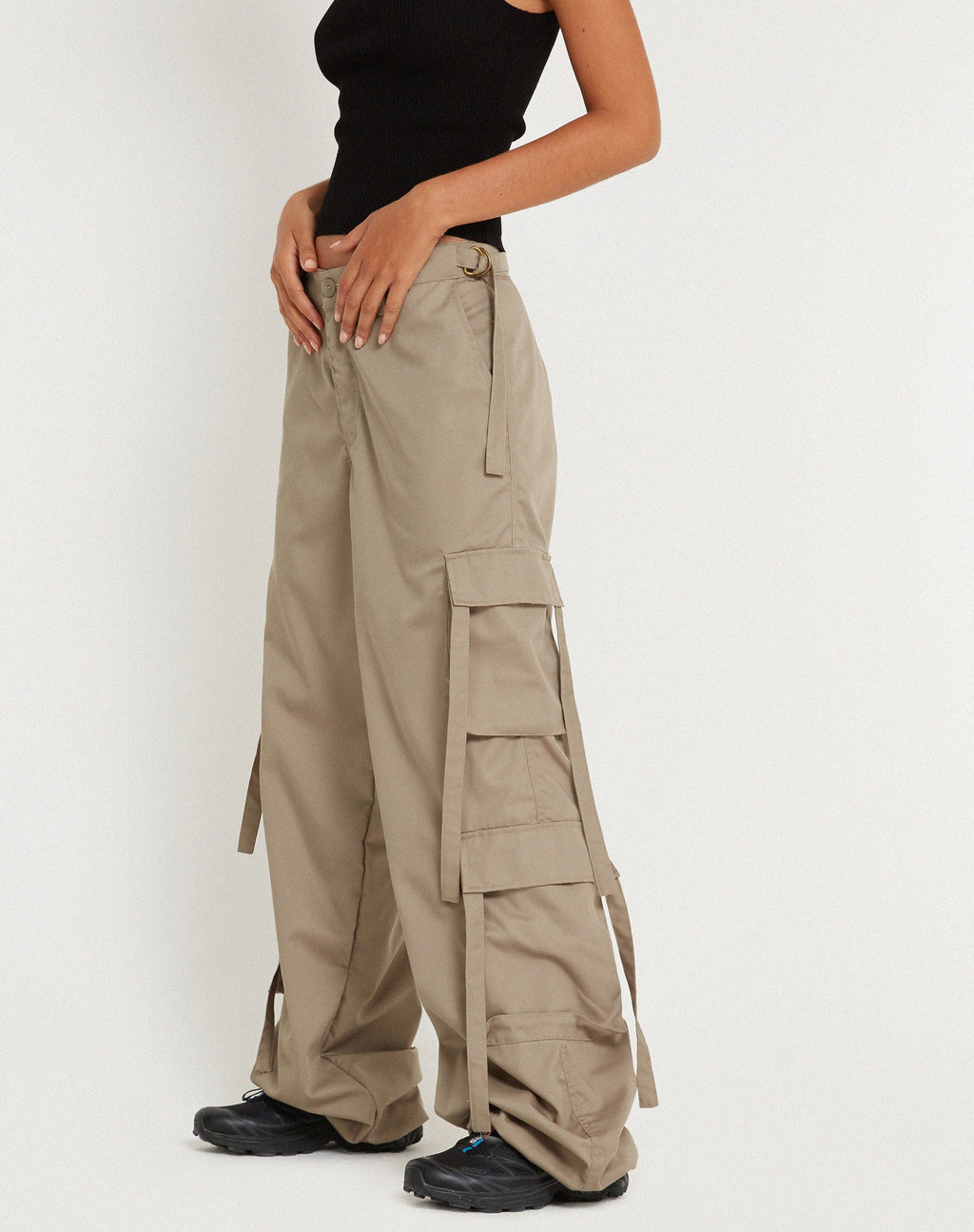 Edgar Cargohose mit weitem Bein aus Cotton Drill Taupe