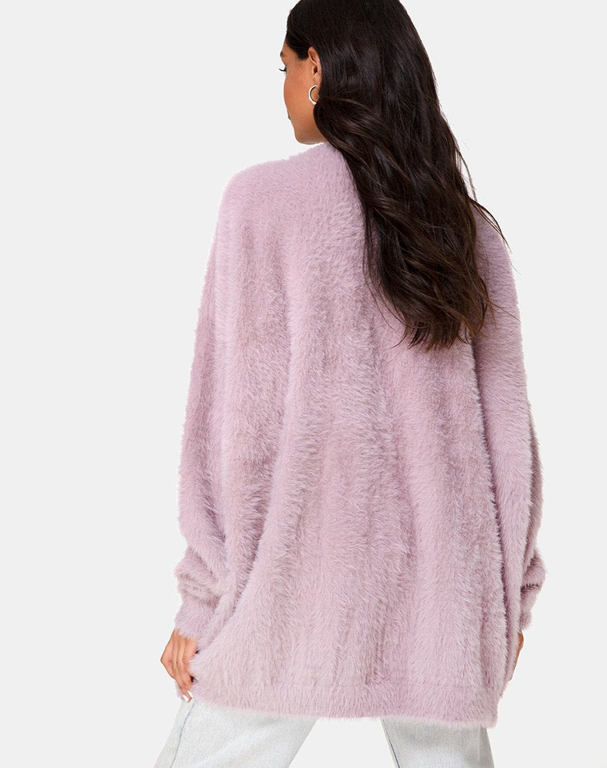 Edgen Pullover in Mauve gestrickt