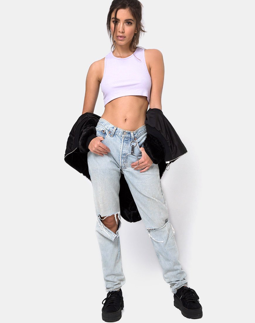 Bild von Edina Crop Top Rib Flieder