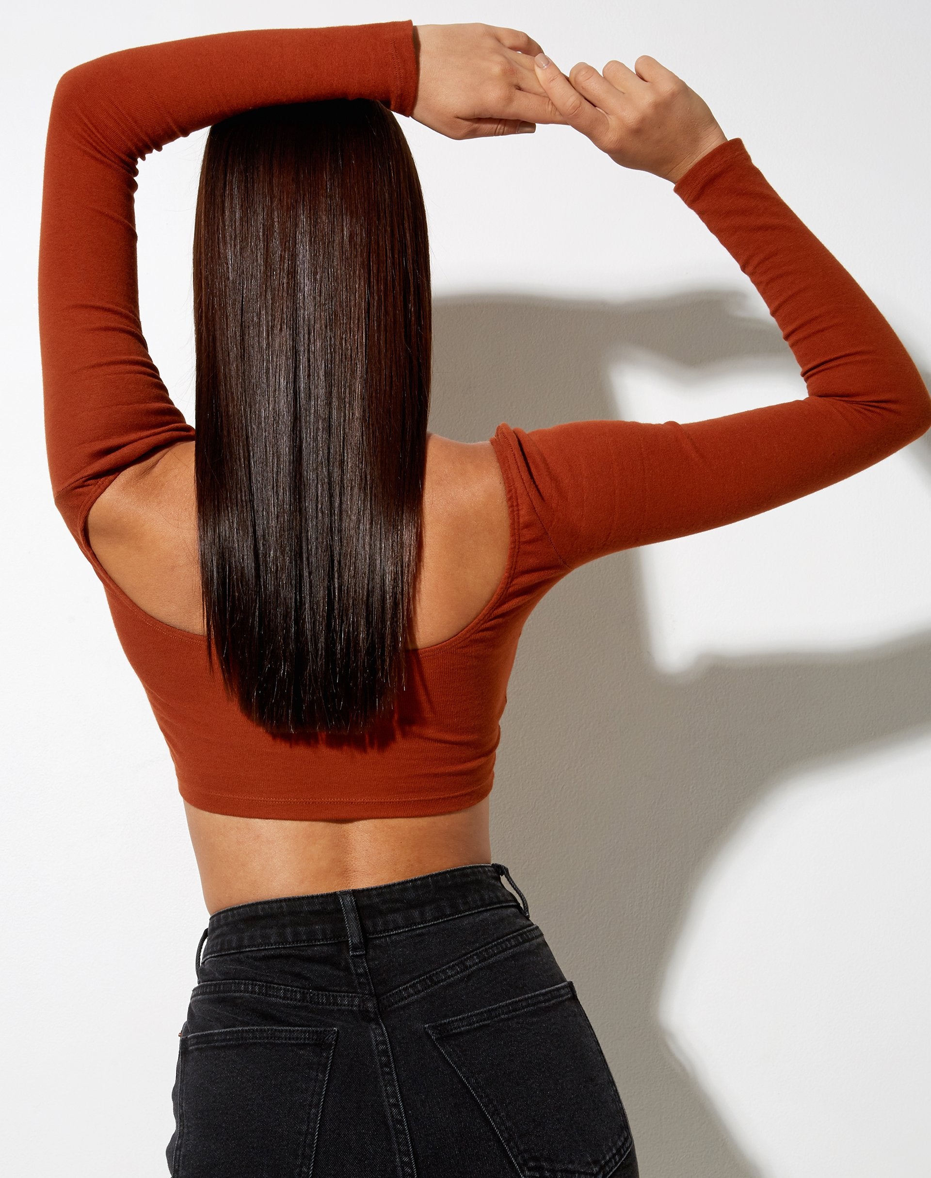 Bild von Elcaca Crop Top in Rippe Bombay Brown