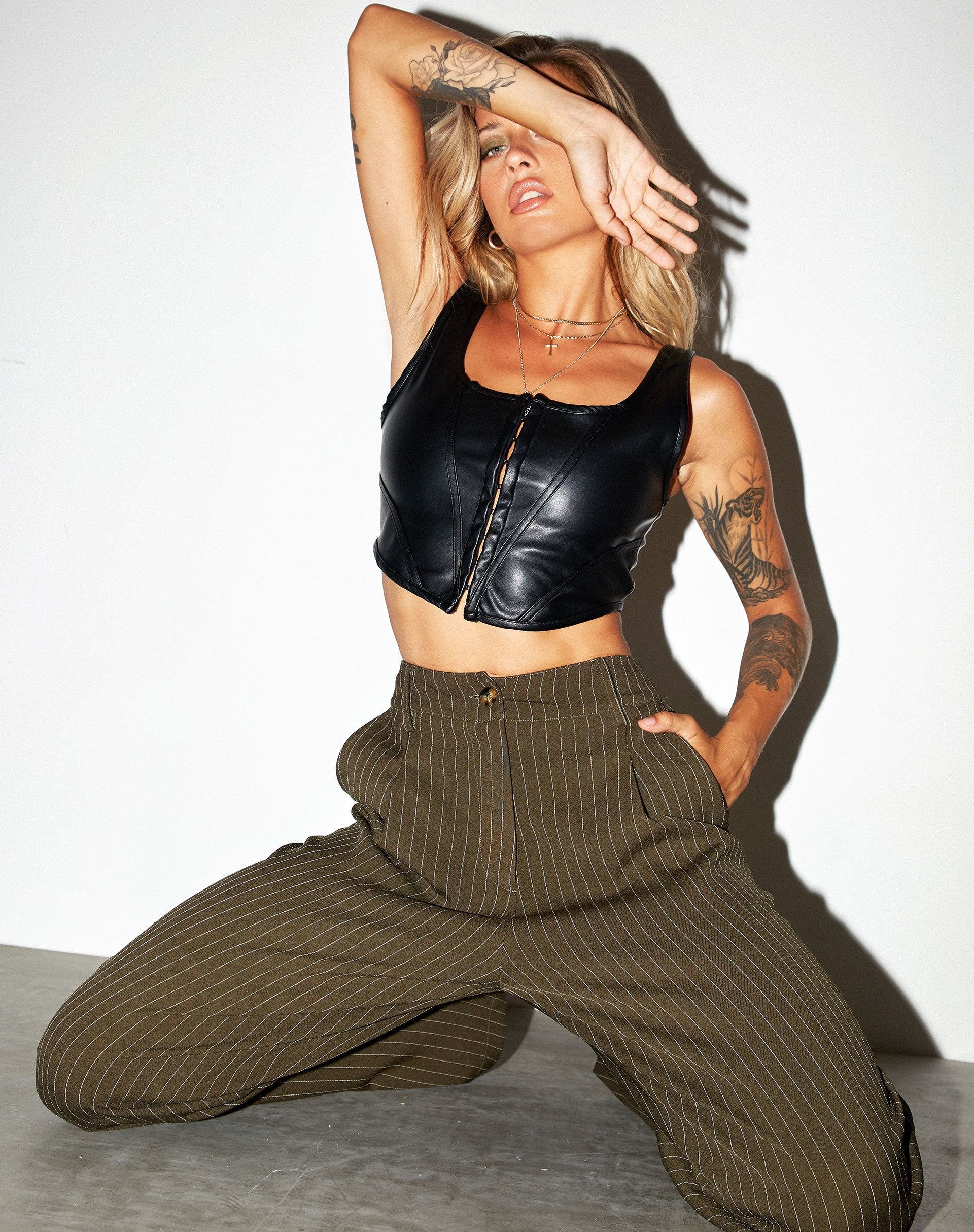 Bild von Elci Korsett Top in Pu Schwarz