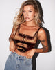 Image of Elci Korsett-Top aus Satin-Elasthan Braun