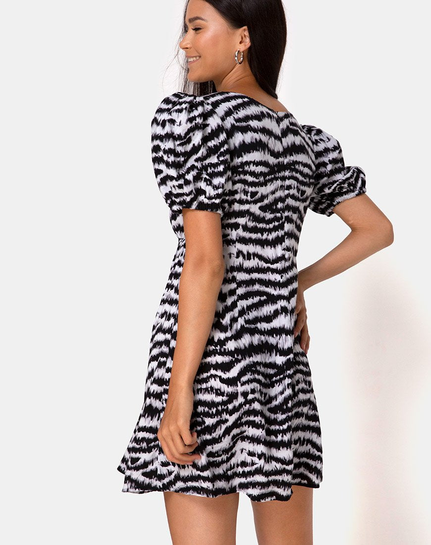 Image of Elcia Kleid in Animal Drip Grau