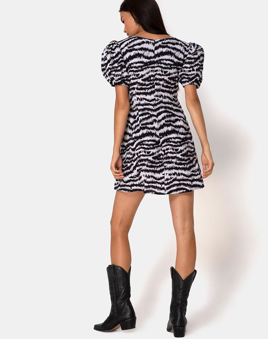 Image of Elcia Kleid in Animal Drip Grau