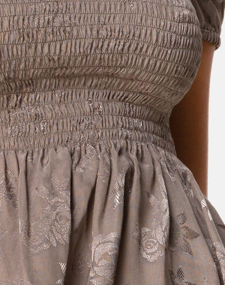 Image of Eldre Kleid aus Satin Rose Silber Grau