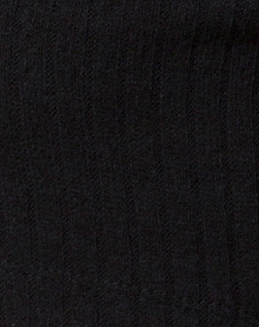 Image of Elena Crop Top aus Rippenstrick Schwarz