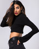 Image of Elena Crop Top aus Rippenstrick Schwarz