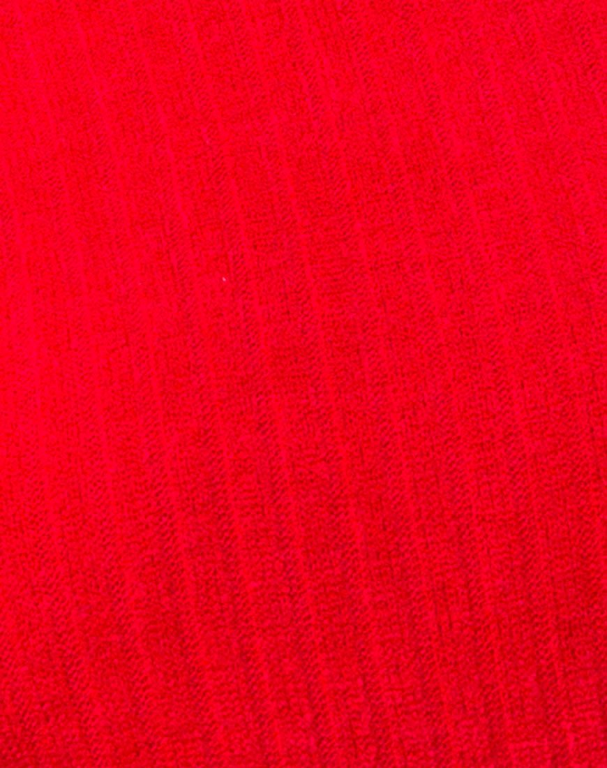Bild von Elena Crop Top aus Rippenstrick Rot