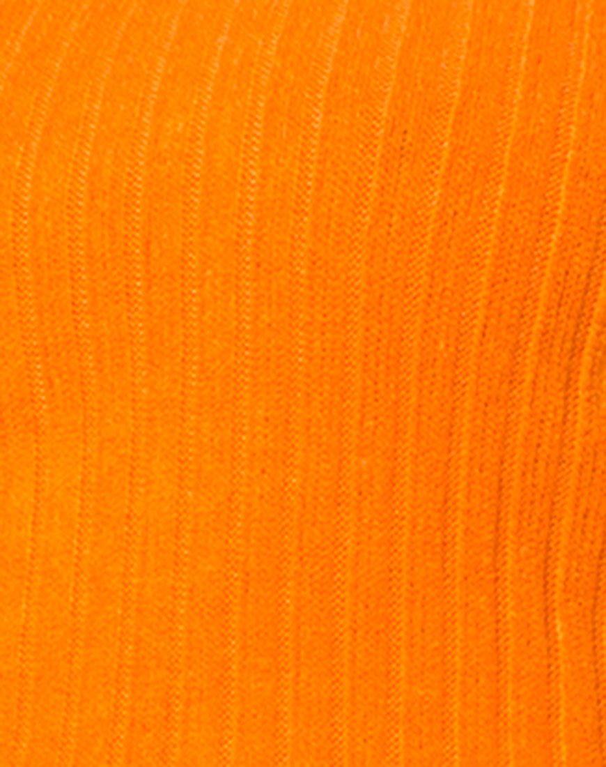 Bild von Elena Crop Top aus Rippenstrick Orange