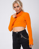 Bild von Elena Crop Top aus Rippenstrick Orange