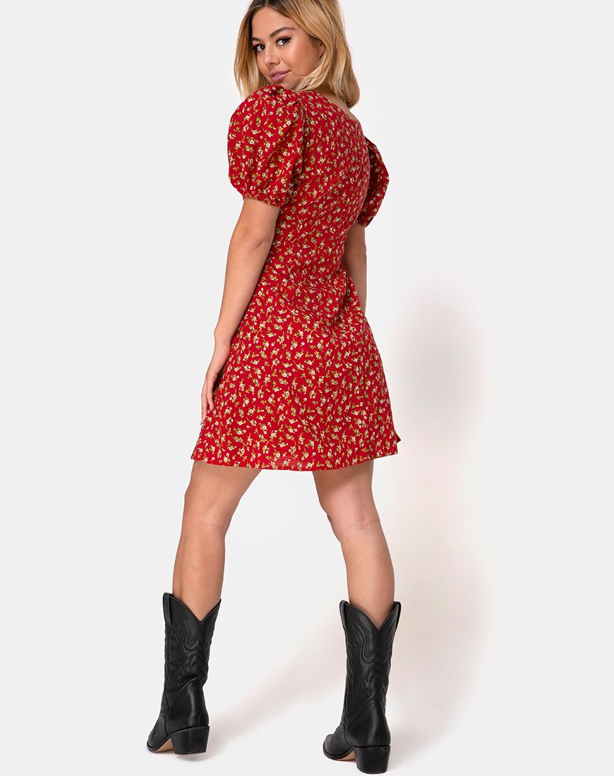 Bild von Elfira Kleid in Falling for You Floral Rot
