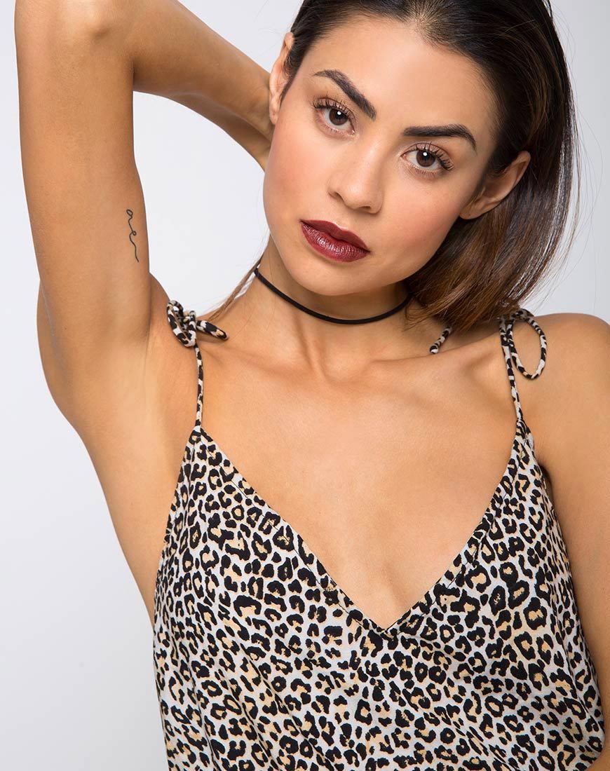 Elgia Slip Dress in Rar Leopard Braun