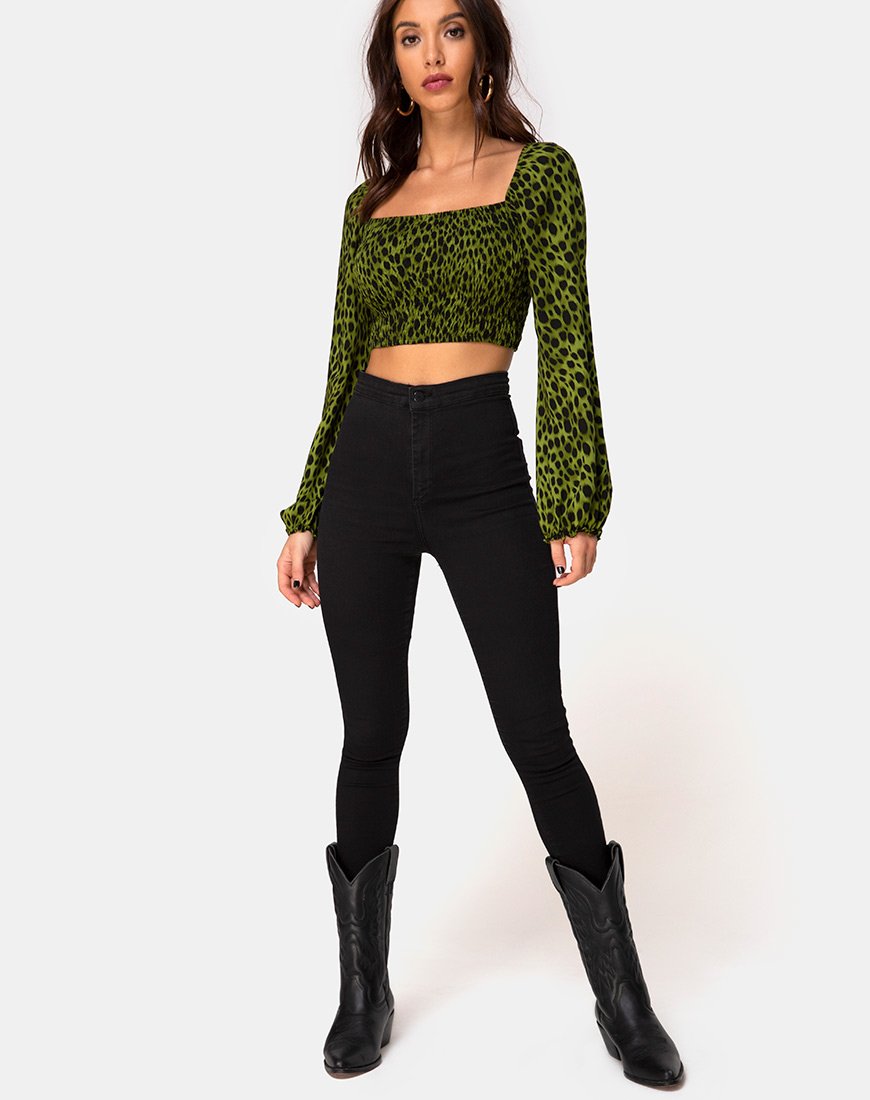 Bild von Elina Top in Cheetah Khaki
