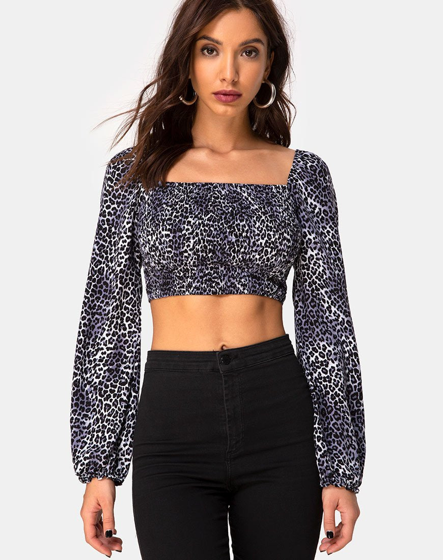 Bild von Elina Top in Rar Leopard Grau