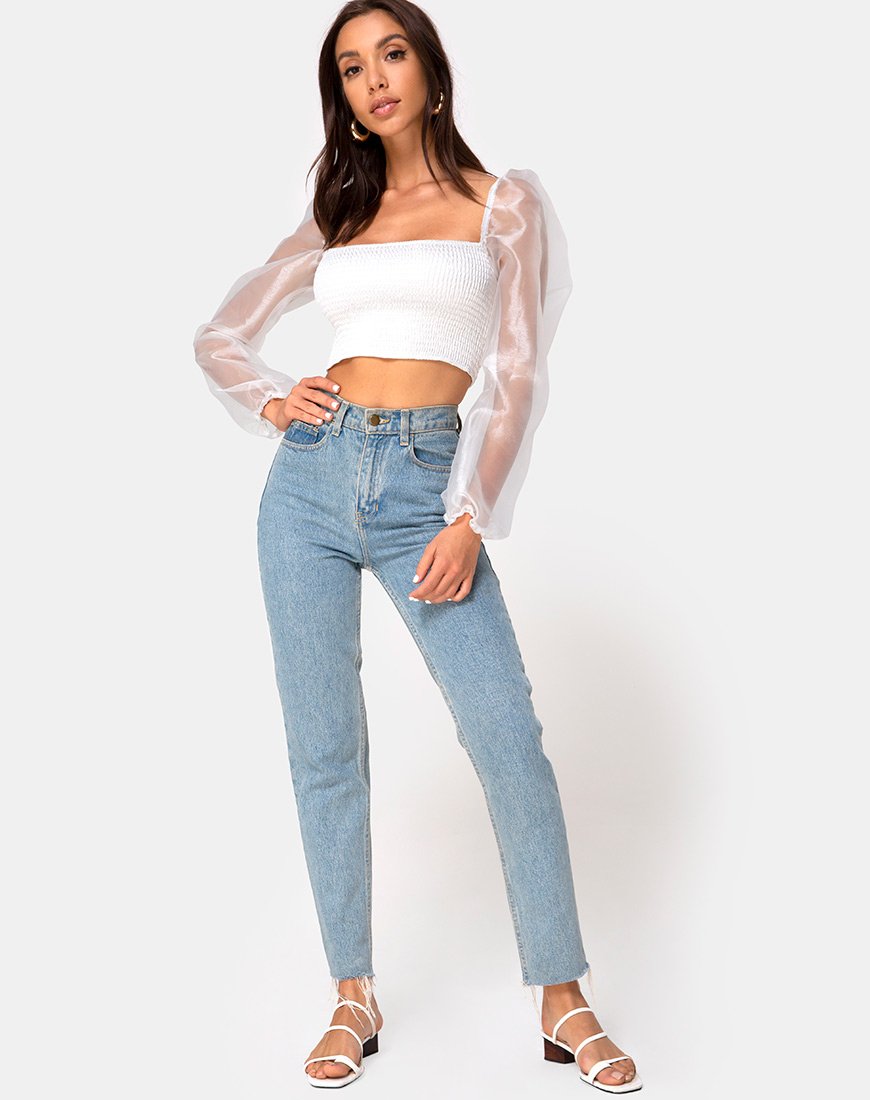 Image of Elina Top aus Organza Creme