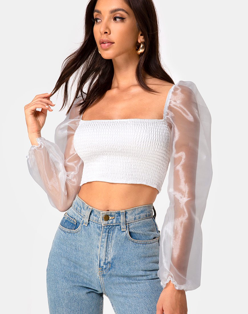 Elina Top aus Organza Creme