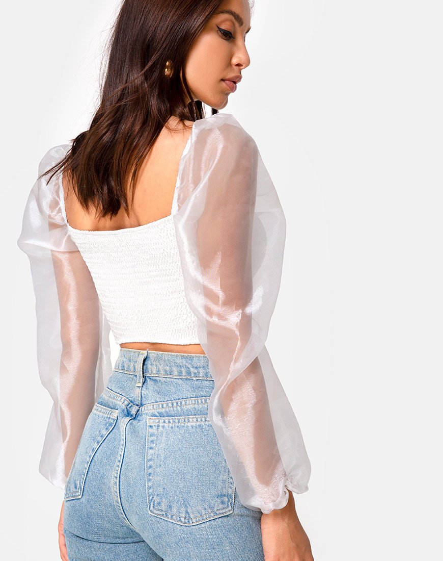 Elina Top aus Organza Creme