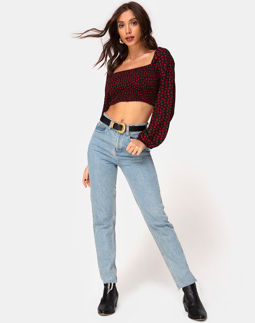 Image of Elina Top in Dotty Rose Schwarz