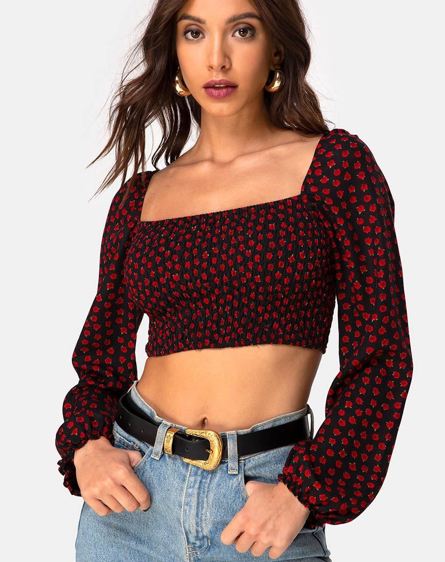 Image of Elina Top in Dotty Rose Schwarz
