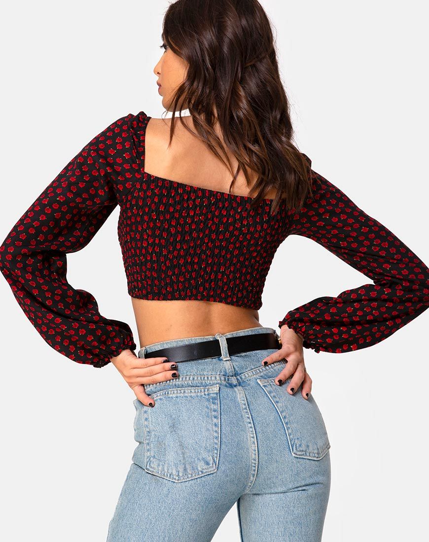 Image of Elina Top in Dotty Rose Schwarz
