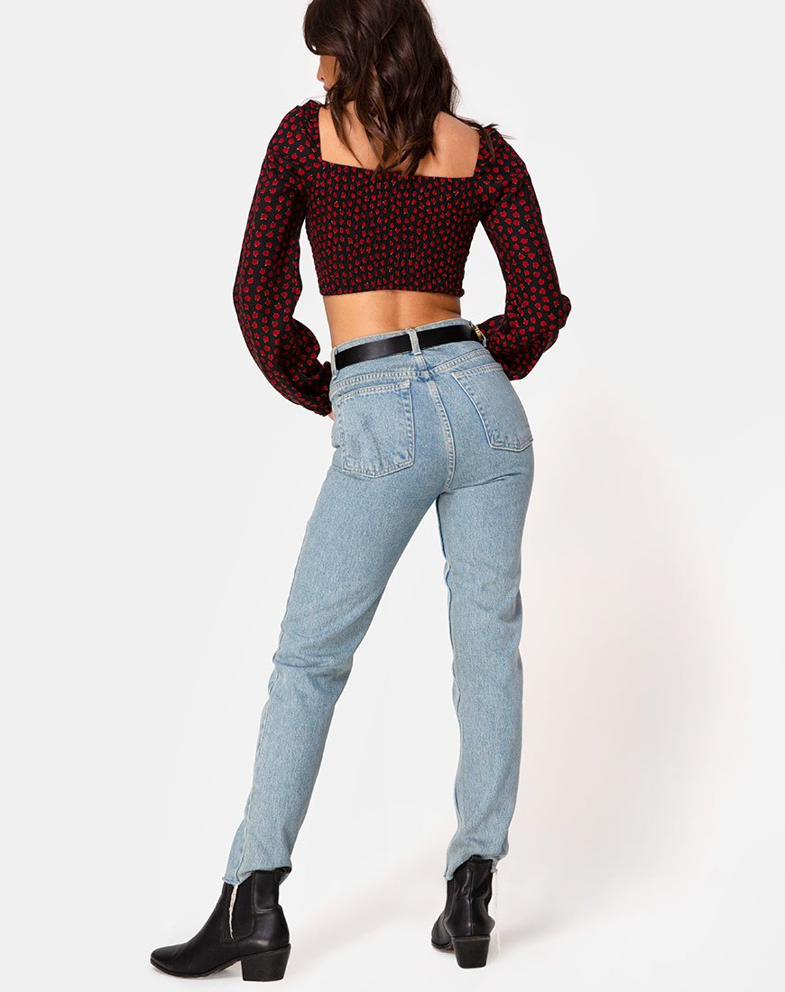 Image of Elina Top in Dotty Rose Schwarz