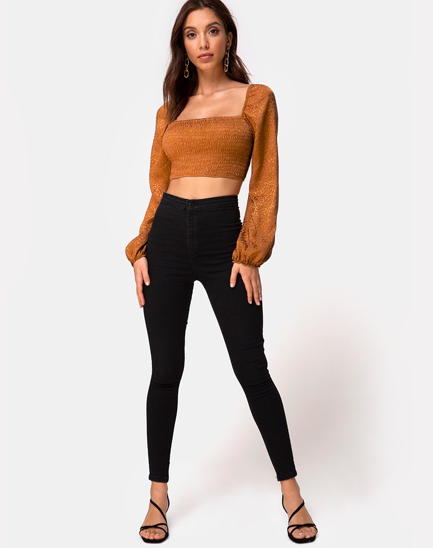Bild von Elina Top aus Satin Cheetah Gold