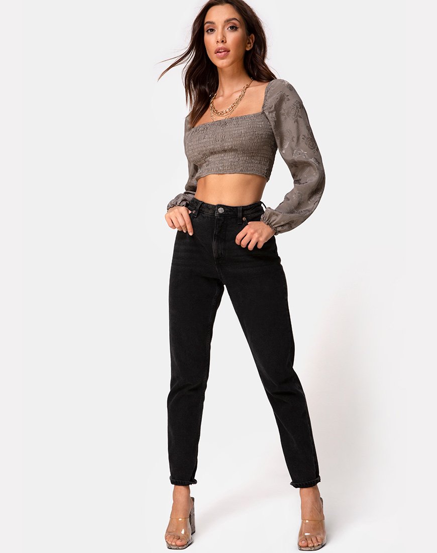 Image of Elina Top in Satin Rose Silber Grau