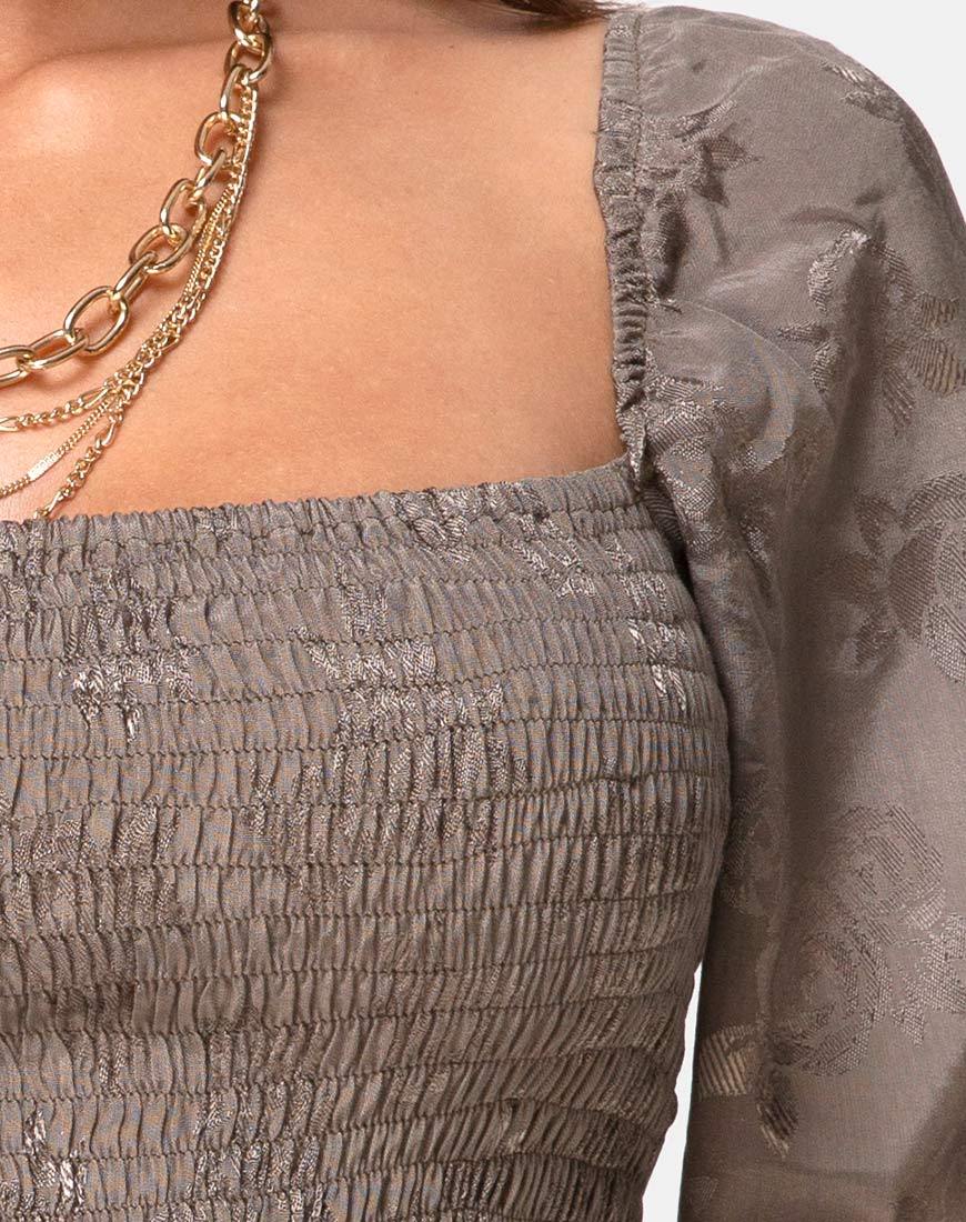 Image of Elina Top in Satin Rose Silber Grau