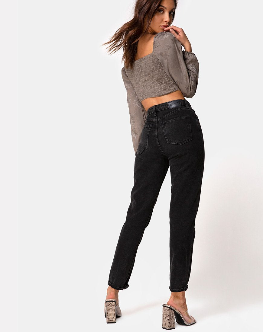 Image of Elina Top in Satin Rose Silber Grau