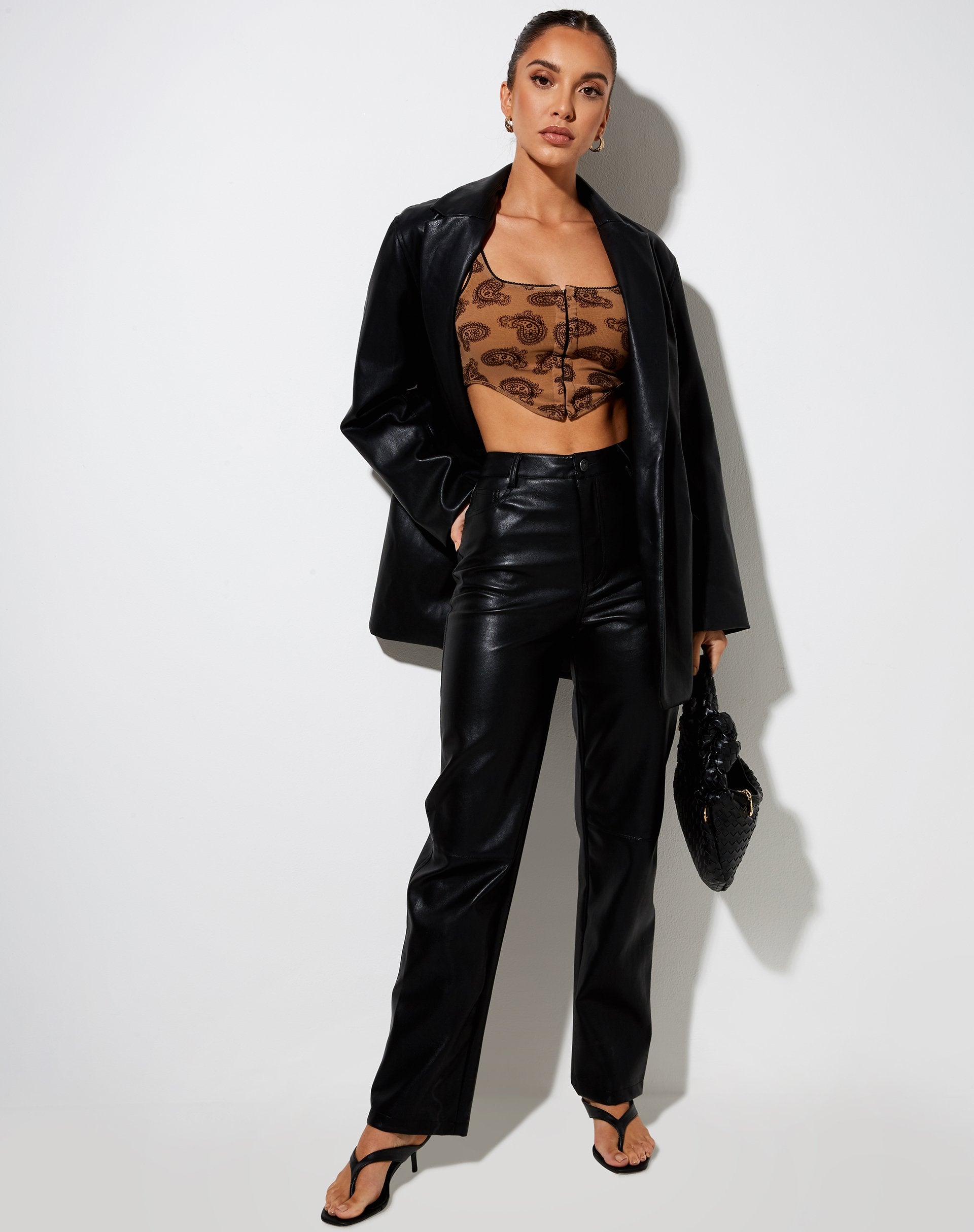 Bild von Elix Crop Top in Persian Night Flock Braun