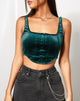 Bild von Elix Crop Top in Samt Waldgrün