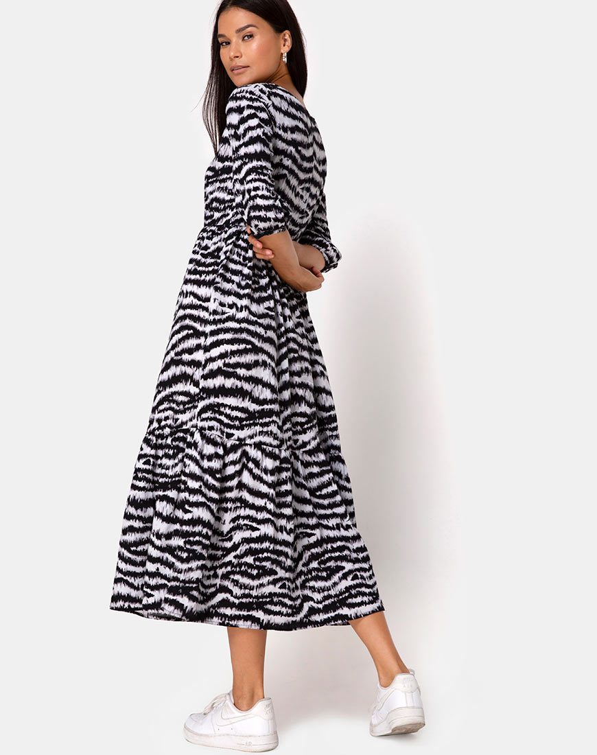 Ellery Kleid Animal Drip Grau