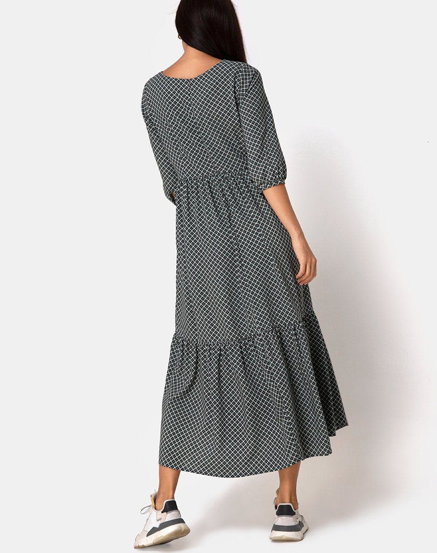 Ellery Maxikleid in Check it Out Grün