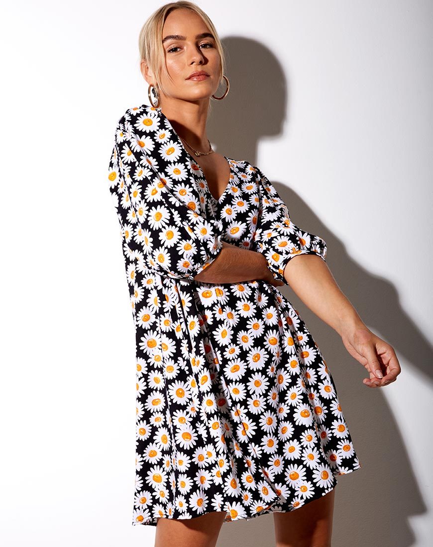 Bild von Elna Babydoll Kleid in Daisy Love Schwarz