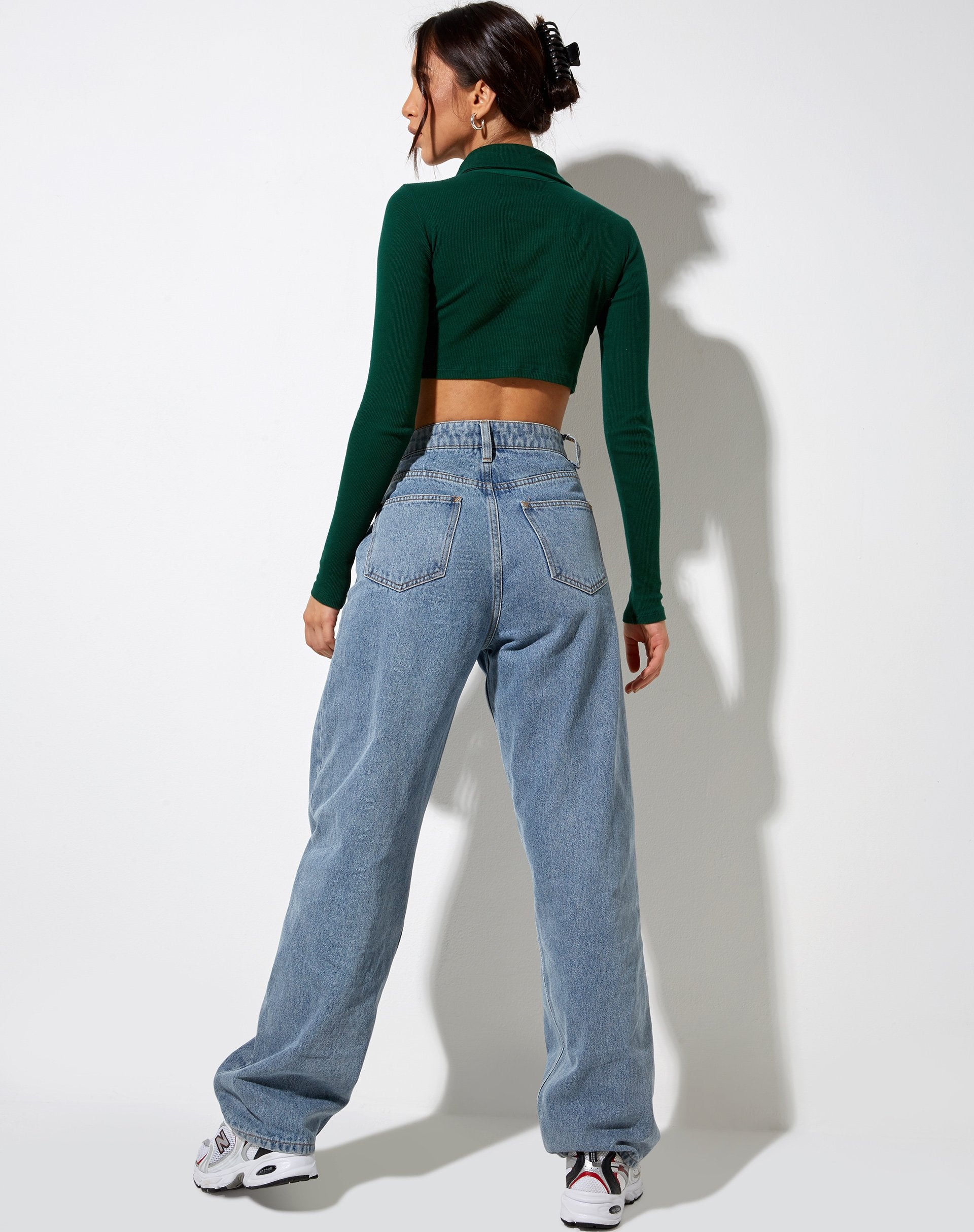 Bild von Elody Crop Top in Flaschengrün Amor Gold Embro