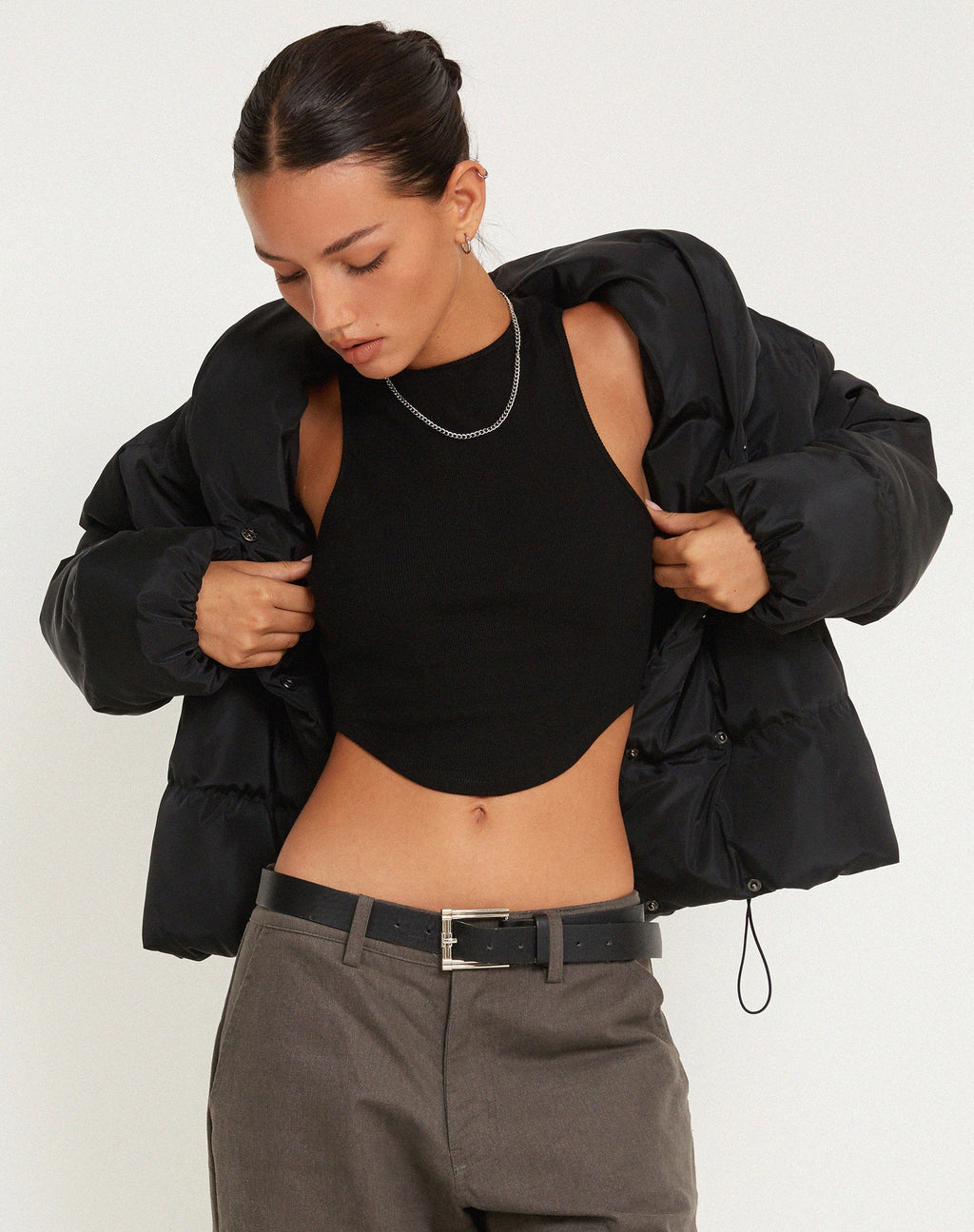Eloise Vest Top in Schwarz