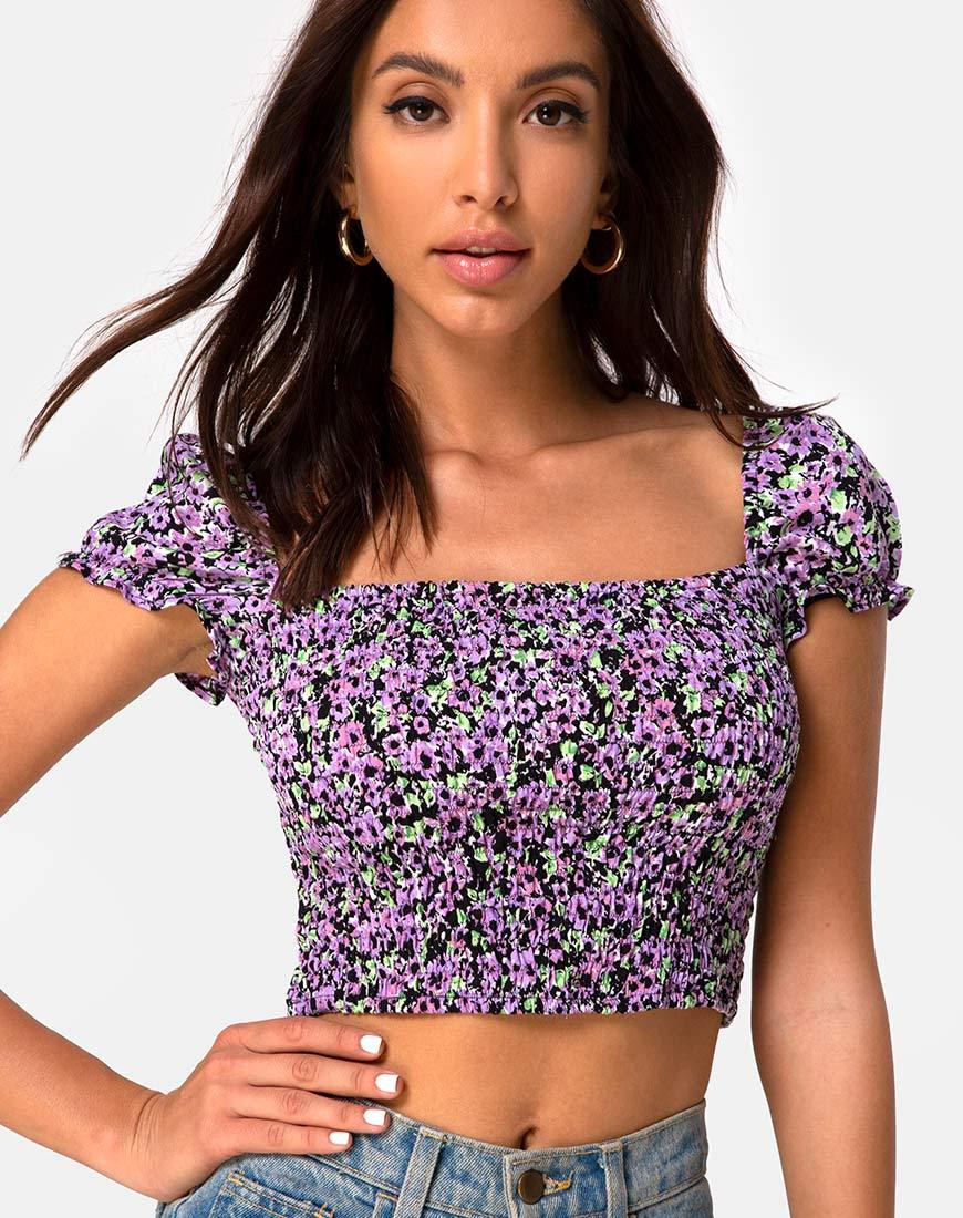 Elso Crop Top in Fliederblüte