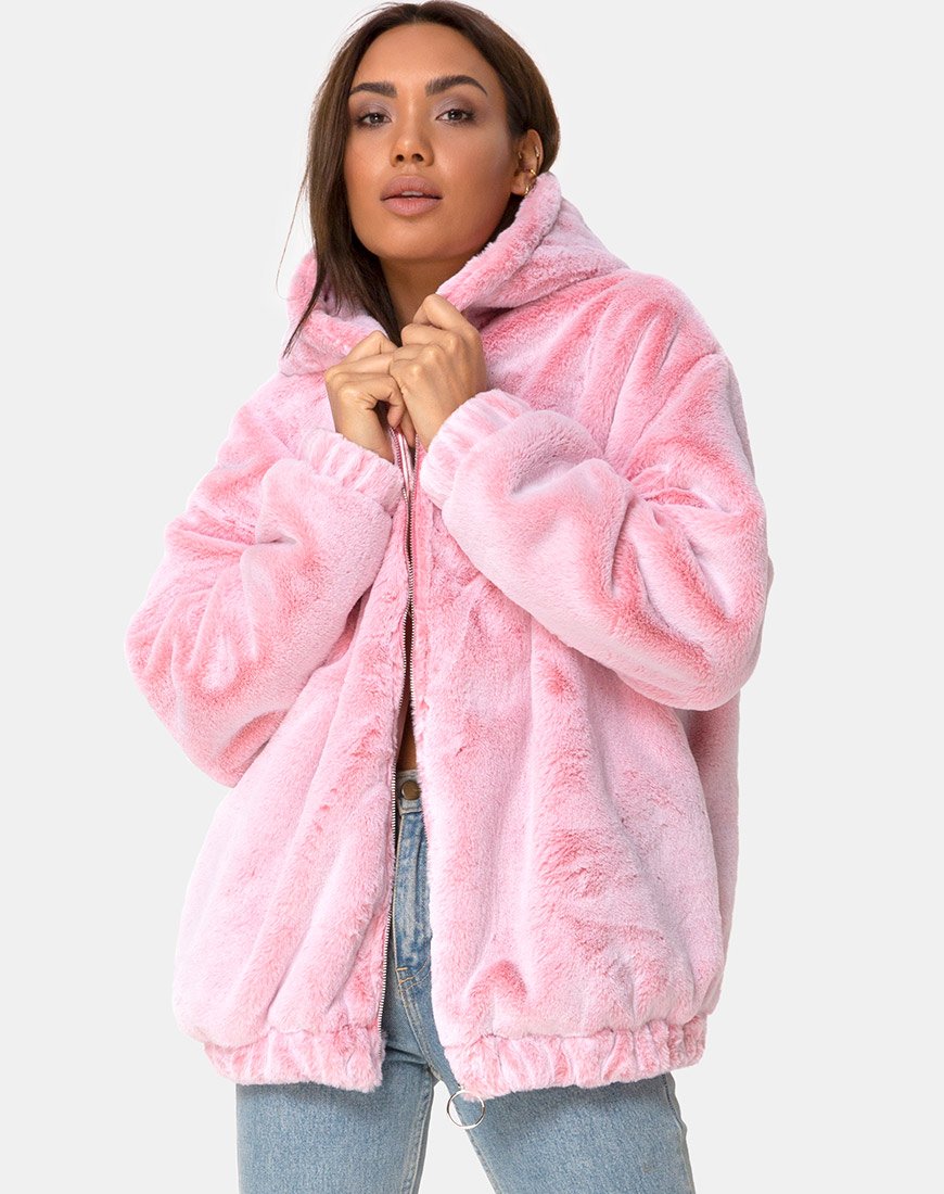 Image of Emerson Jacke aus Kunstpelz Rosa