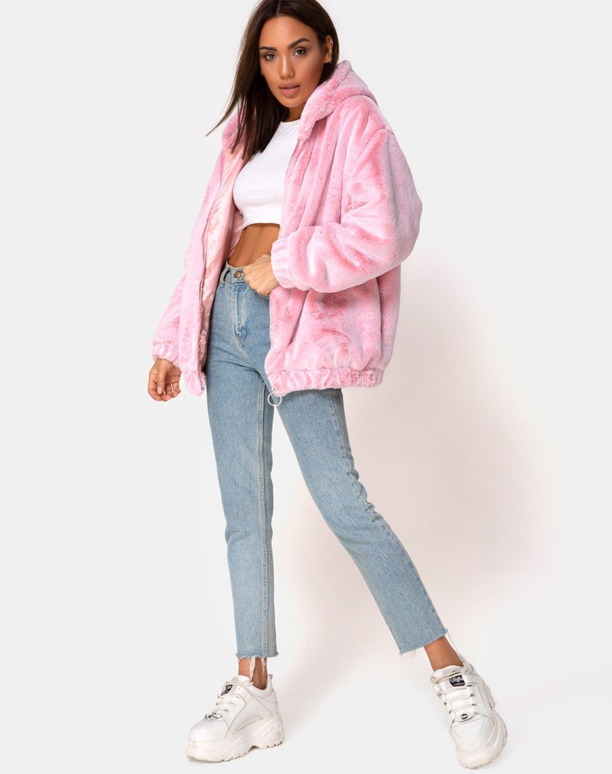 Image of Emerson Jacke aus Kunstpelz Rosa