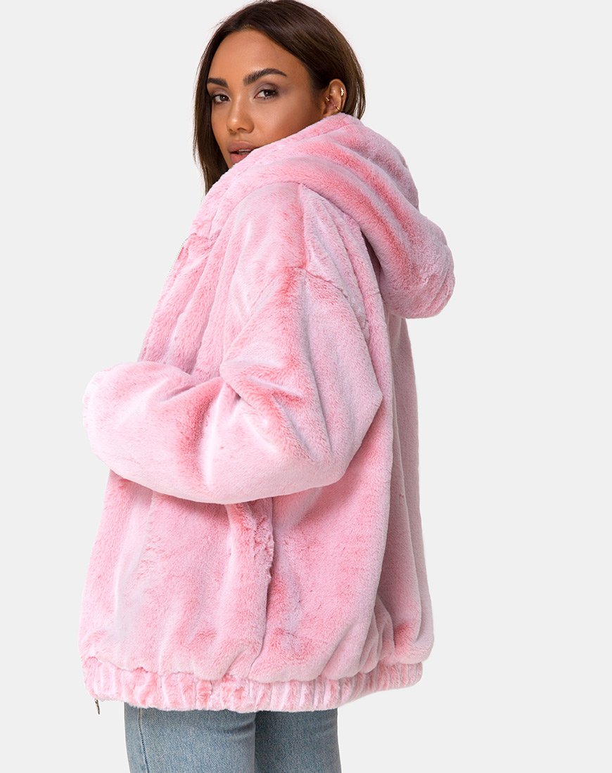 Emerson Jacke aus Kunstpelz Rosa