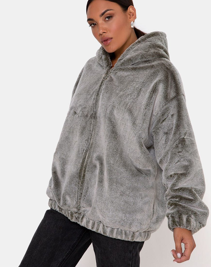 Emerson Jacke aus Kunstpelz Grau