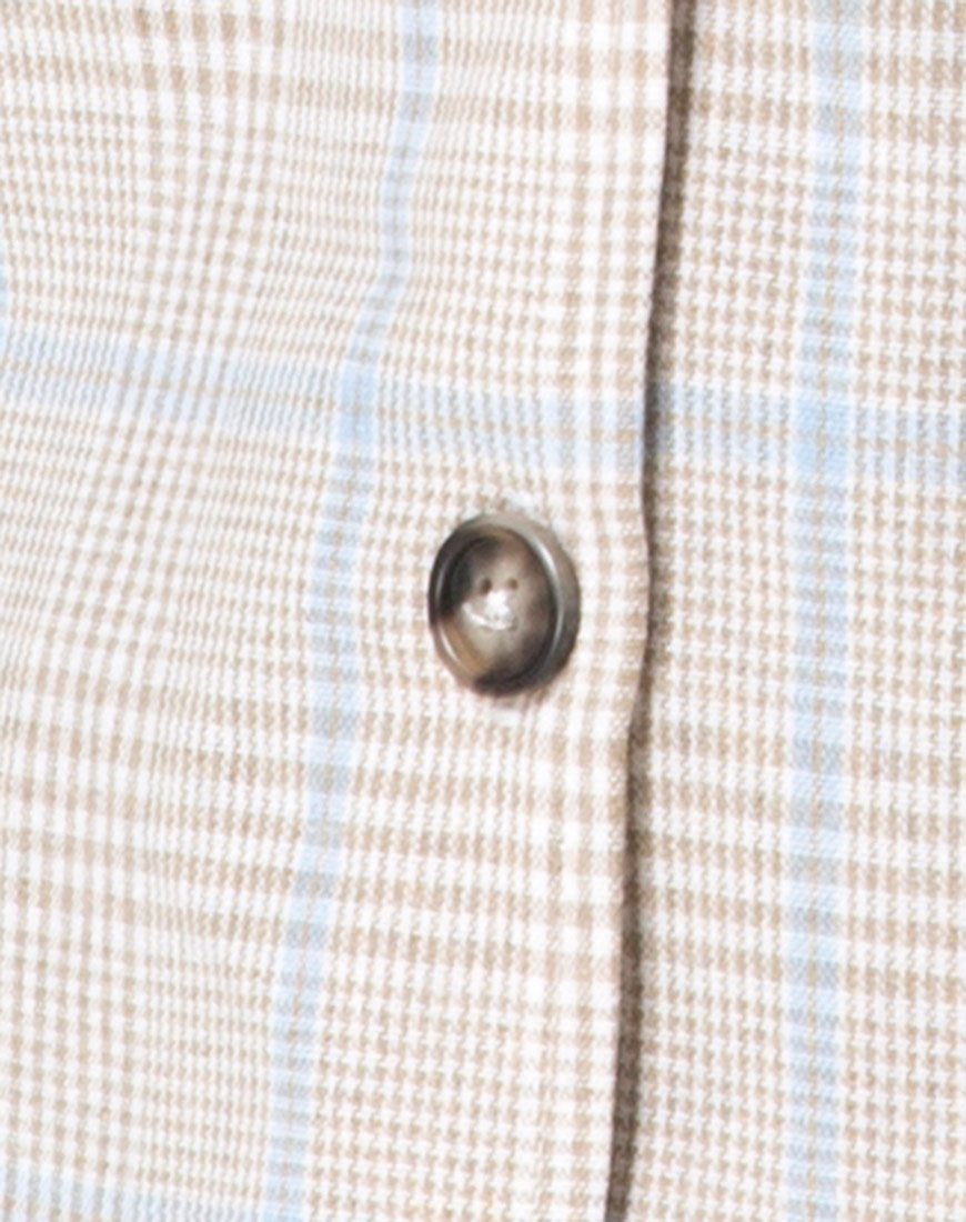 Image of Esana Slip-Kleid in Tonal Plaid Almond