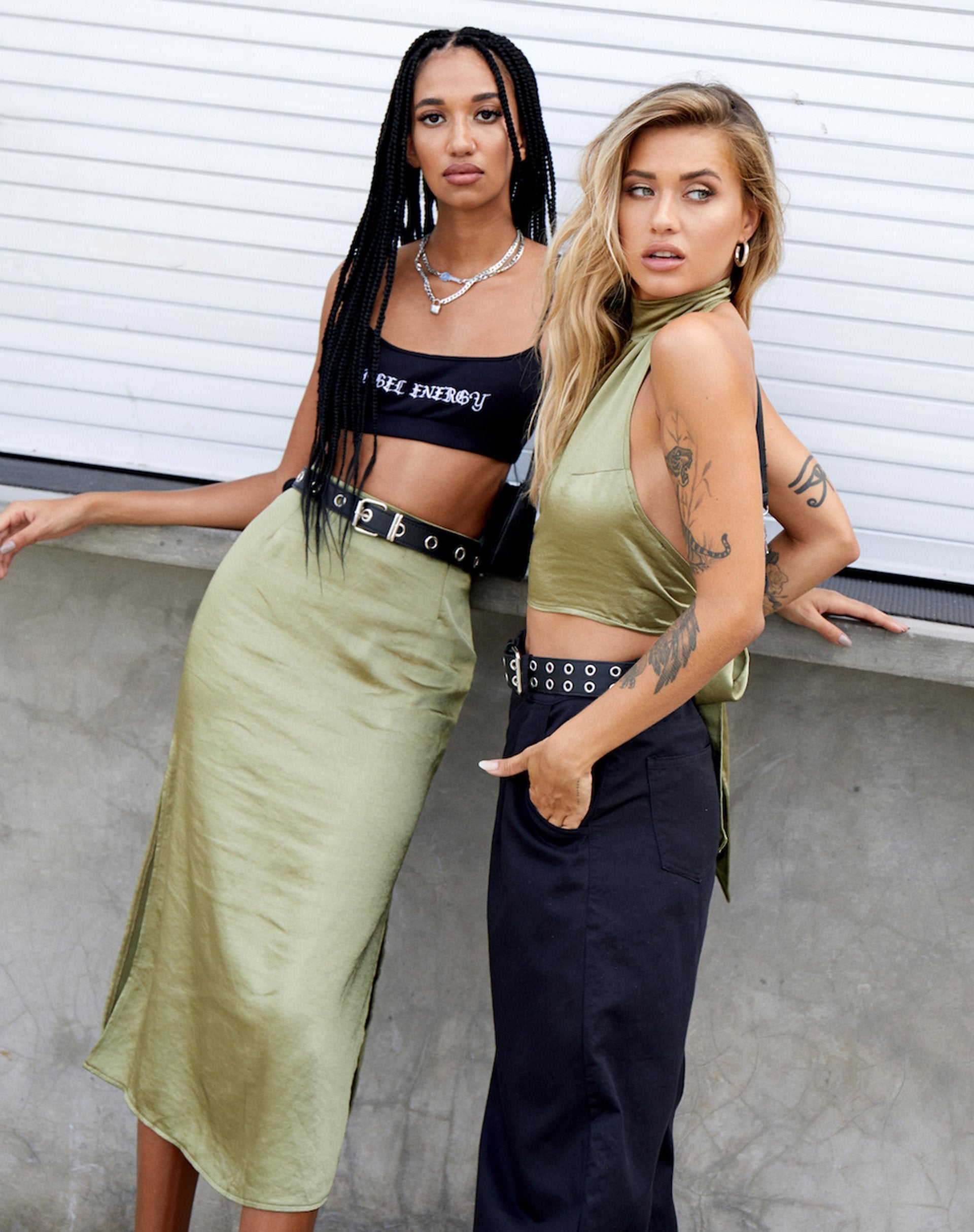 Bild von Noela Crop Top in Satin Olive
