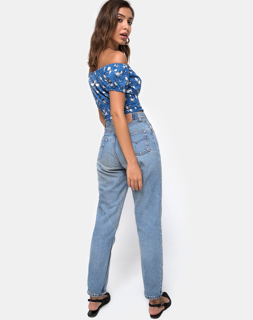 Bild von Evane Crop Top in Soheila Floral Blau